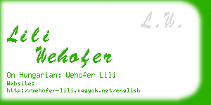 lili wehofer business card
